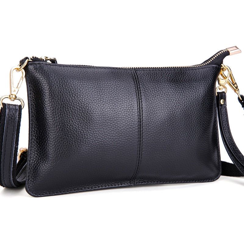 Vrouwen Echt Leer Dag Koppelingen Snoep Schoudertassen Crossbody Tassen Kleine Clutch - Zwart