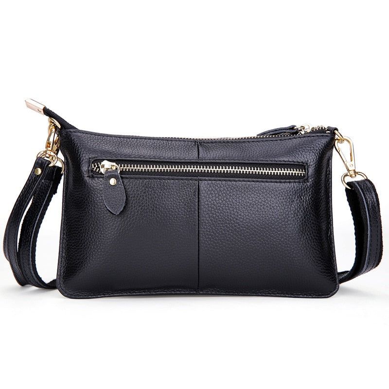 Vrouwen Echt Leer Dag Koppelingen Snoep Schoudertassen Crossbody Tassen Kleine Clutch - Zwart