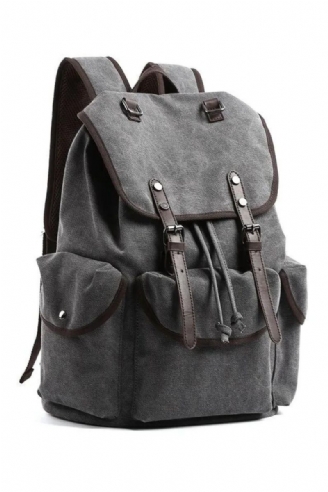 Canvas Vintage Rugzak 30l Grote Reisrugzak Casual Boekentas Voor 15.6 Inch Laptopreizen