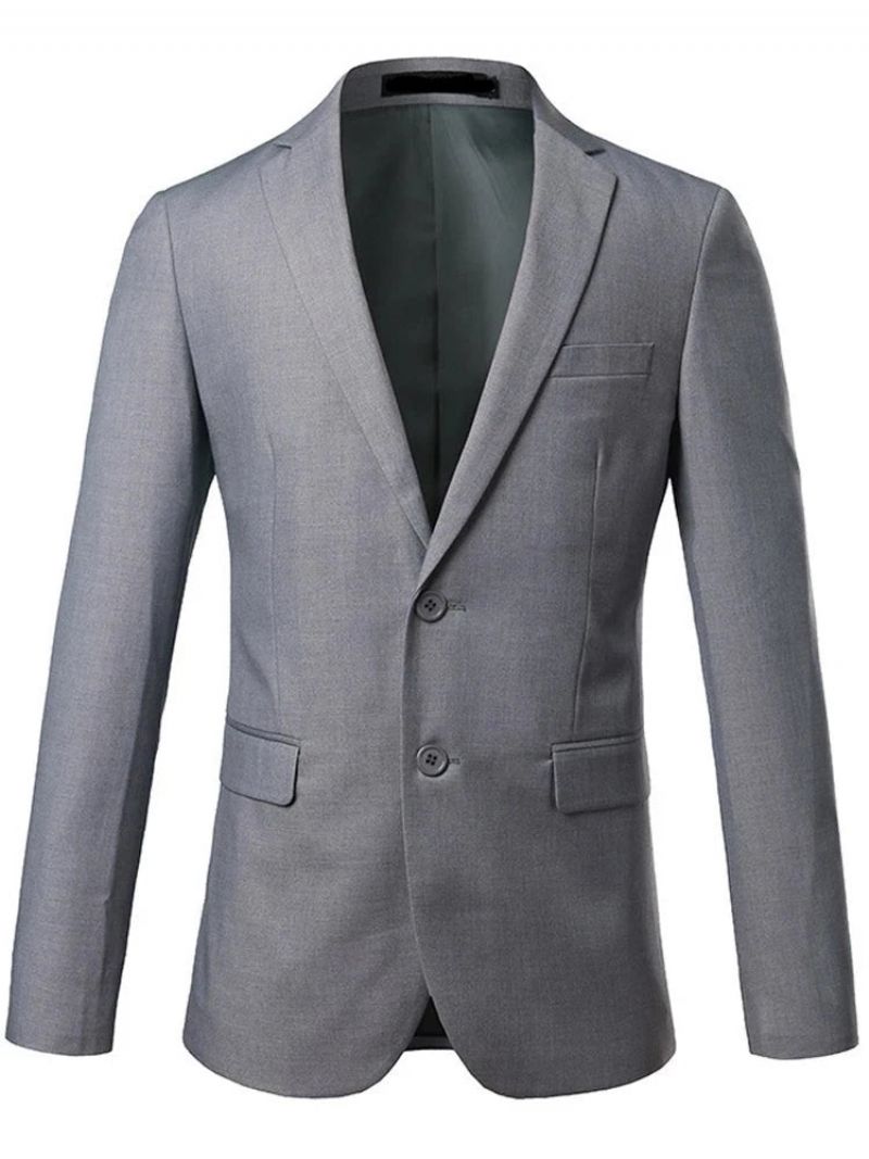 Heren Smart Casual Blazer Formeel Zakelijk Bruidegom Trouwjurk Show Social Tops Jasje - Grijs