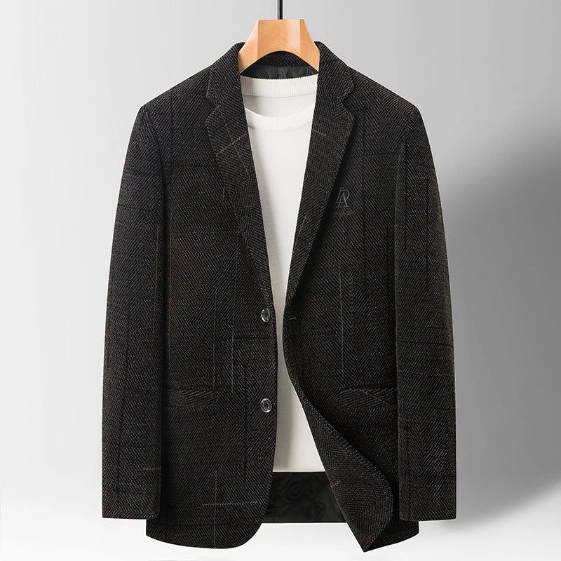 Herenkostuum Trend Casual Knap Zakelijk Klassiek Herfst/winter Slim Fit Herenblazer Normaal Acetaat - Kaki