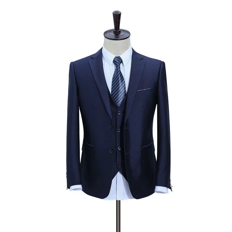 Herenkostuums Slim Custom Fit Tuxedo Business Dress Trouwpak Blazer - Blauw