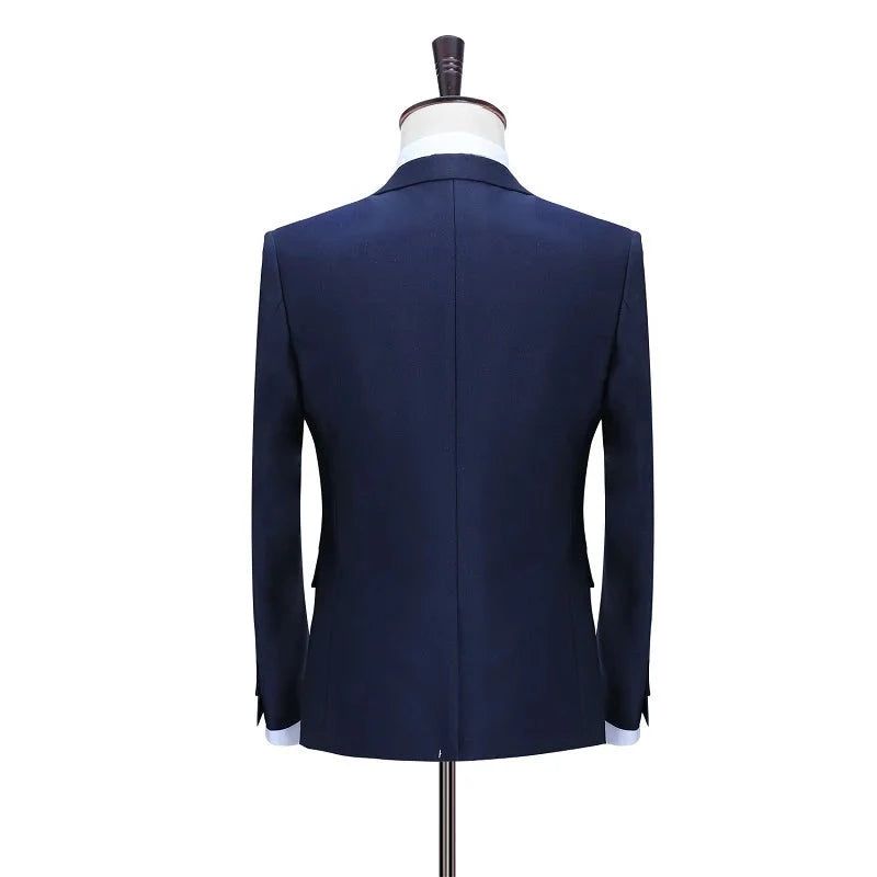 Herenkostuums Slim Custom Fit Tuxedo Business Dress Trouwpak Blazer - Blauw