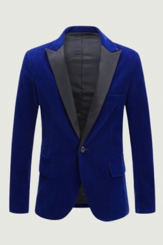 Herentrend Fluwelen Bruidegom Smoking Slim Fit Bruiloft Feestjurk Zakelijk Casual Jasje Banket Enkele Blazers Jas