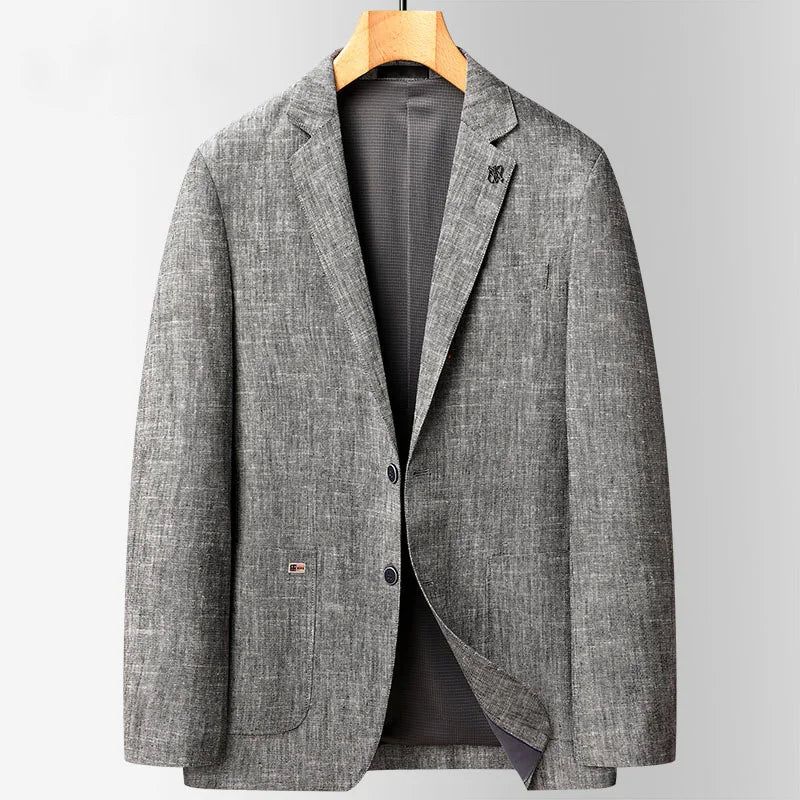 Linnen Blazers Mannelijke Losse Business Casual Jasje Luxe Outdoor Jassen Lente Pakken Voor Mannen - Blauw