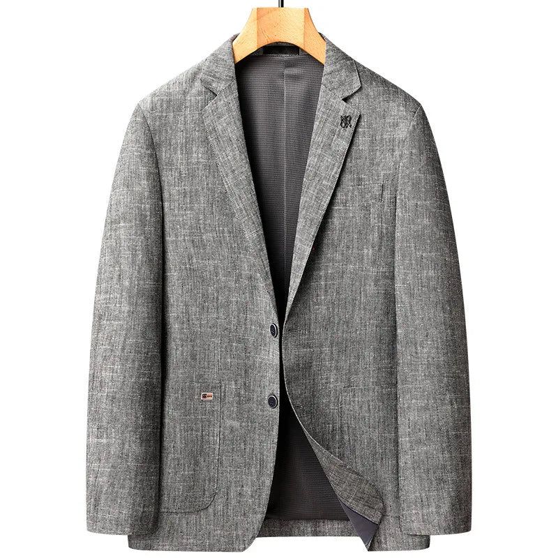 Linnen Blazers Mannelijke Losse Business Casual Jasje Luxe Outdoor Jassen Lente Pakken Voor Mannen - Blauw