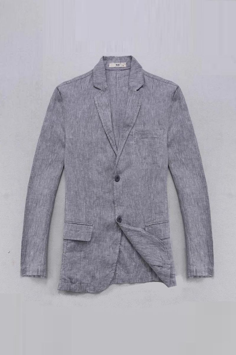 Linnen Jas Heren Blazer Effen Smart Casual Jassen