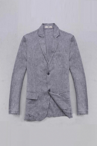 Linnen Jas Heren Blazer Effen Smart Casual Jassen