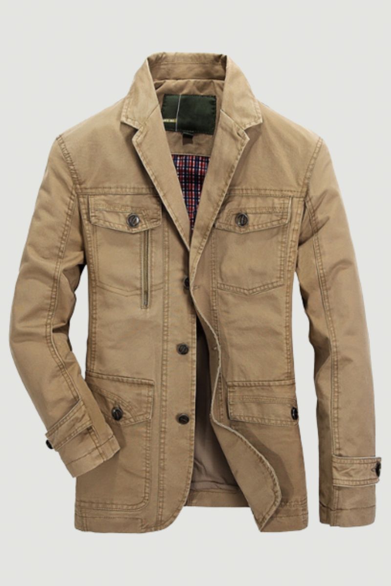 Militaire Blazer Jas Heren Lente Herfst Casual Katoen Gewassen Jassen Leger Bomberjacks Denim Cargo Geul