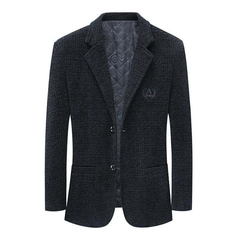 Slim-fit Trend Banket Knap Casual Tweed Colbert Voor Heren - Zwart