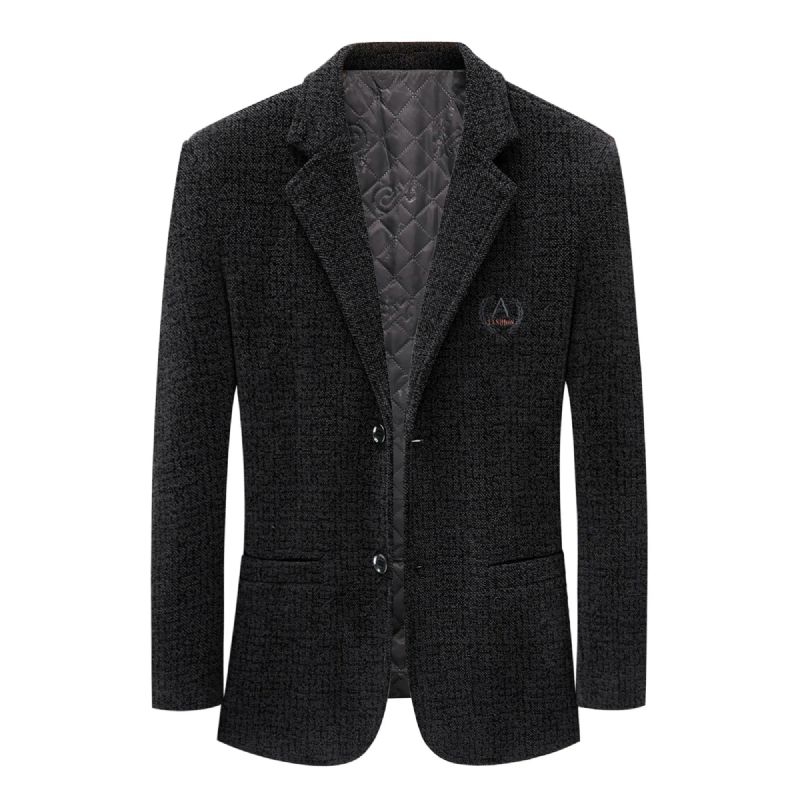 Slim-fit Trend Banket Knap Casual Tweed Colbert Voor Heren - Zwart