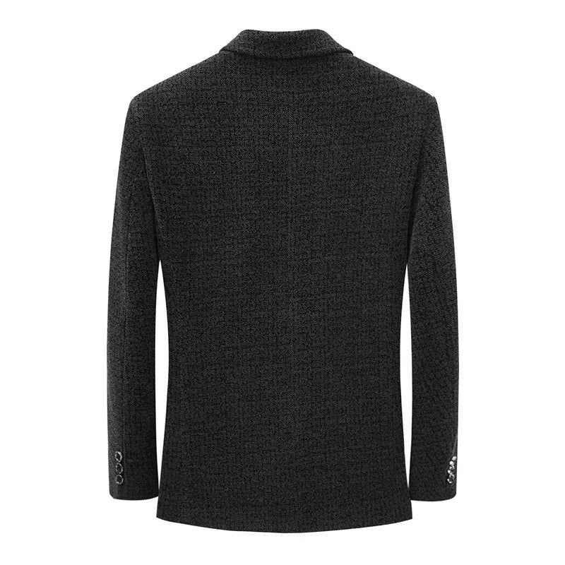 Slim-fit Trend Banket Knap Casual Tweed Colbert Voor Heren - Zwart