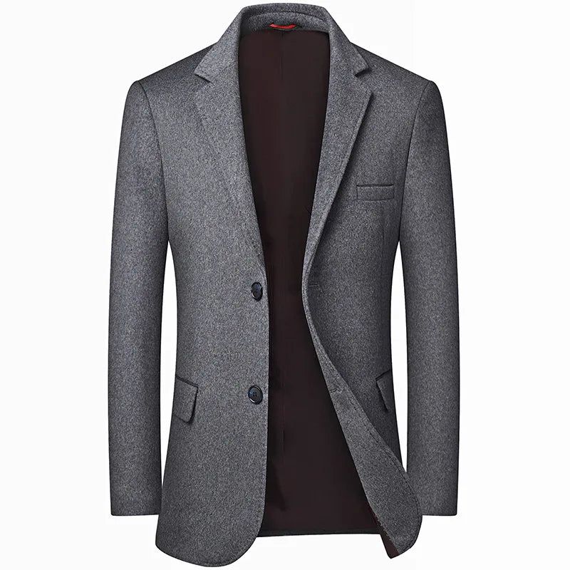 Wollen Pak Stijlvol En Knap Met Boutique Business Casual Herfst- En Winterblazers - Grijs