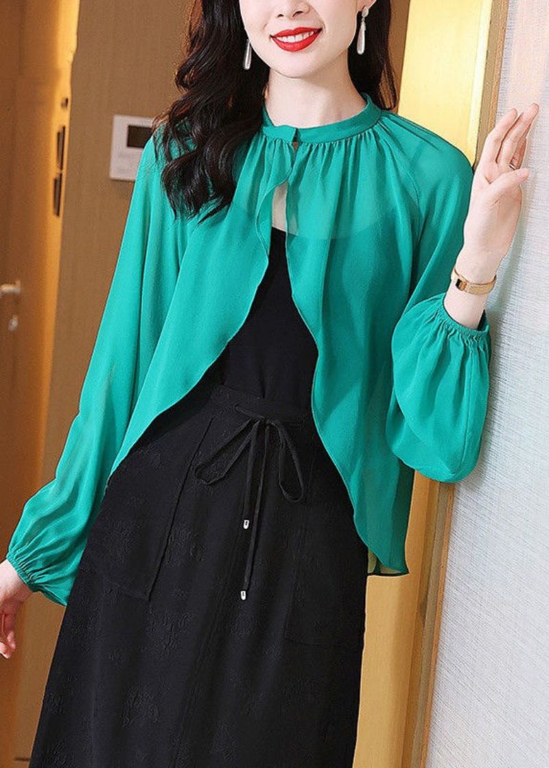 Dames Groen Oversized Chiffon Upf 50+ Vest Lente