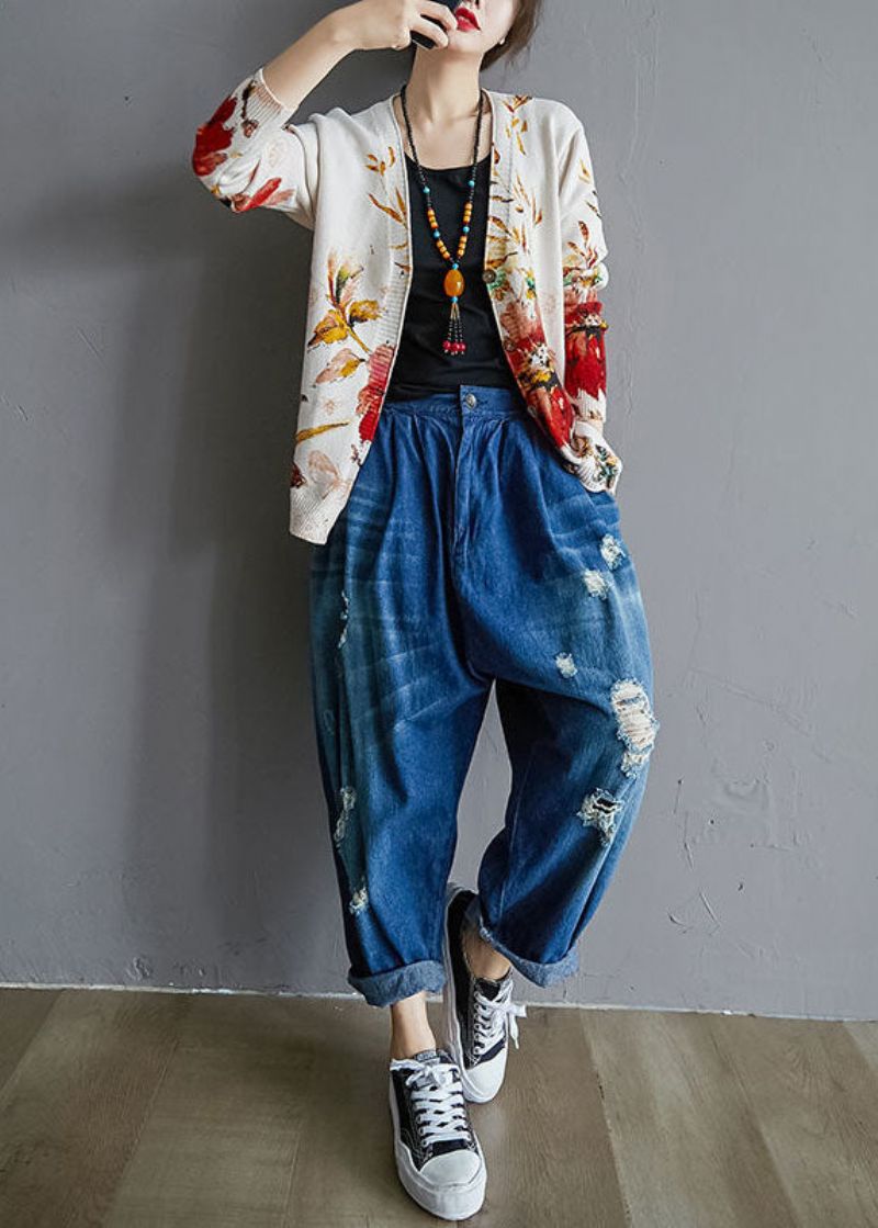 Modern Wit Oversized Tie-dye Gebreid Vest Winter - Dames cardigans