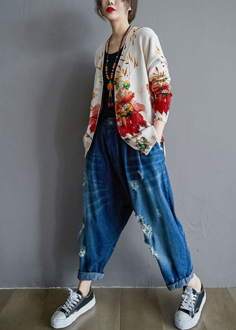 Modern Wit Oversized Tie-dye Gebreid Vest Winter - Dames cardigans