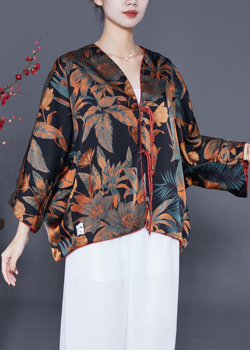 Moderne Zwarte Oversized Printkleding Aan Beide Zijden Vesten Lente - Dames cardigans