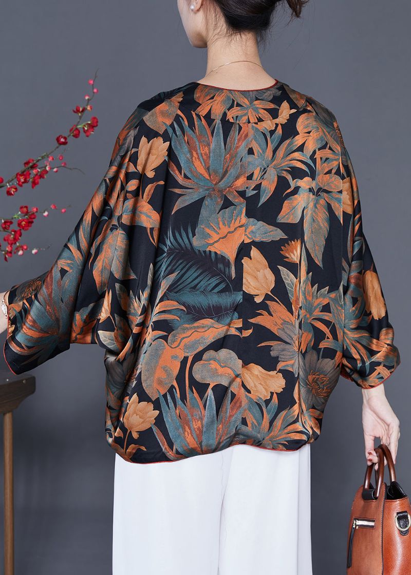 Moderne Zwarte Oversized Printkleding Aan Beide Zijden Vesten Lente - Dames cardigans