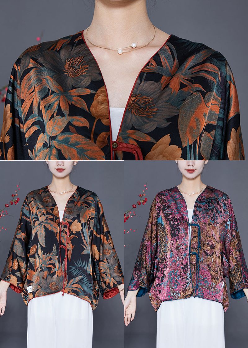 Moderne Zwarte Oversized Printkleding Aan Beide Zijden Vesten Lente - Dames cardigans