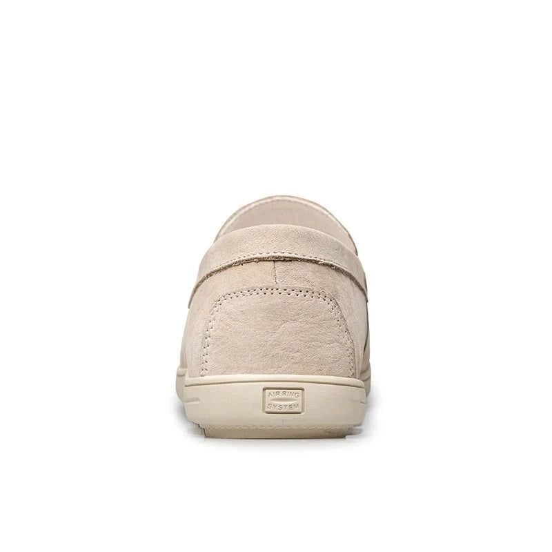 Casual Lente Herenschoenen Instappers Van Echt Leer Comfortabele Handgemaakte Designerschoenen - Beige