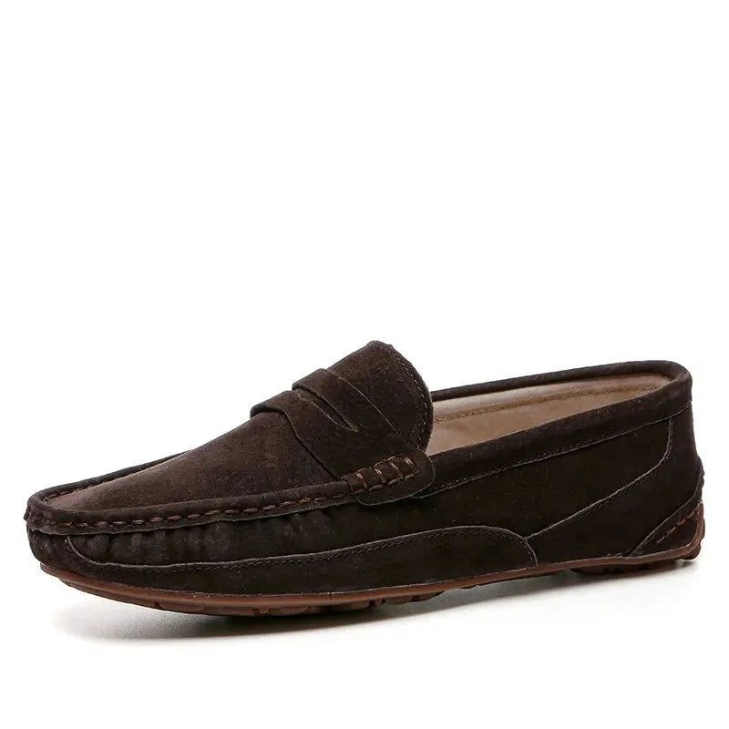 Echt Lederen Heren Casual Schoenen Luxe Merk Herenloafers - Donkerbruin