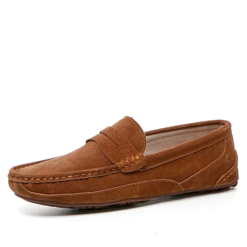 Echt Lederen Heren Casual Schoenen Luxe Merk Herenloafers - Donkerbruin