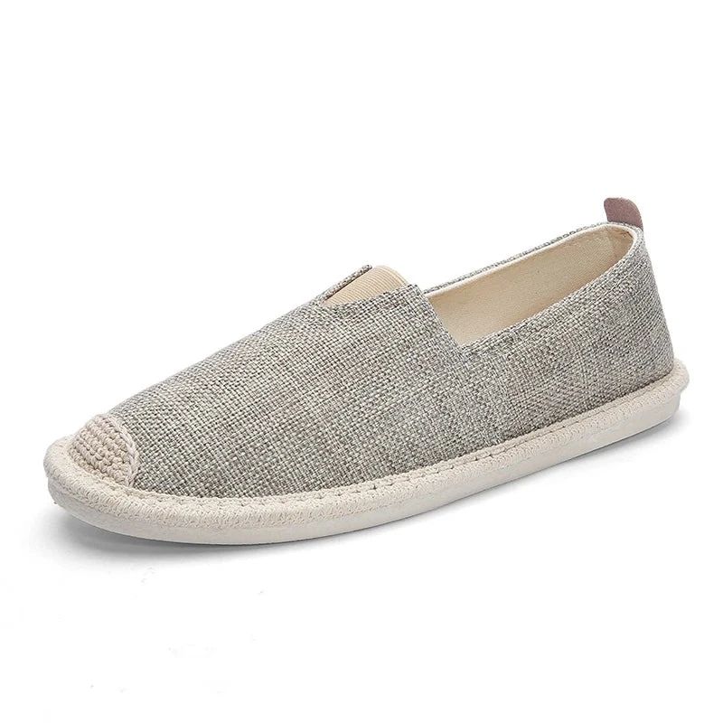 Heren Effen Canvas Schoenen Zomer Zachte Loafers Ademend Comfortabele Herenschoenen Slip Slijtage - Beige