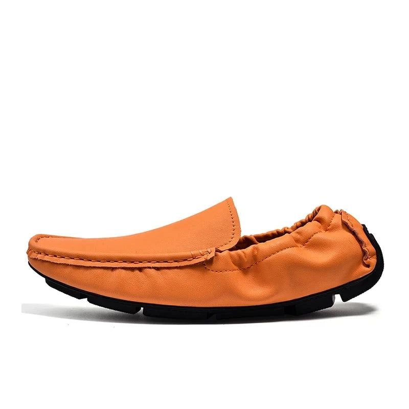 Heren Leren Loafers Slip-on Vrijetijdsschoenen Mocassins Herenflats Avondmaal Zachte Herenschoenen - Bruin