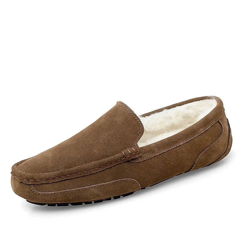 Heren Loafers Schoenen Warme Zachte Lederen Herenschoenen - Rood