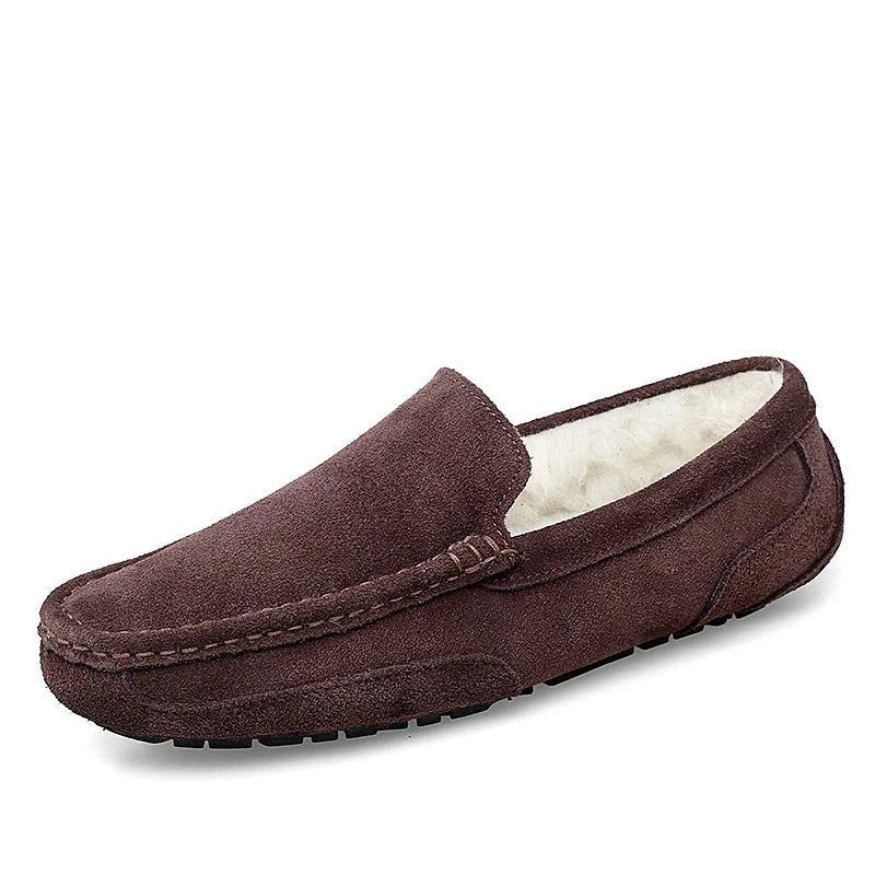 Heren Loafers Schoenen Warme Zachte Lederen Herenschoenen - Rood