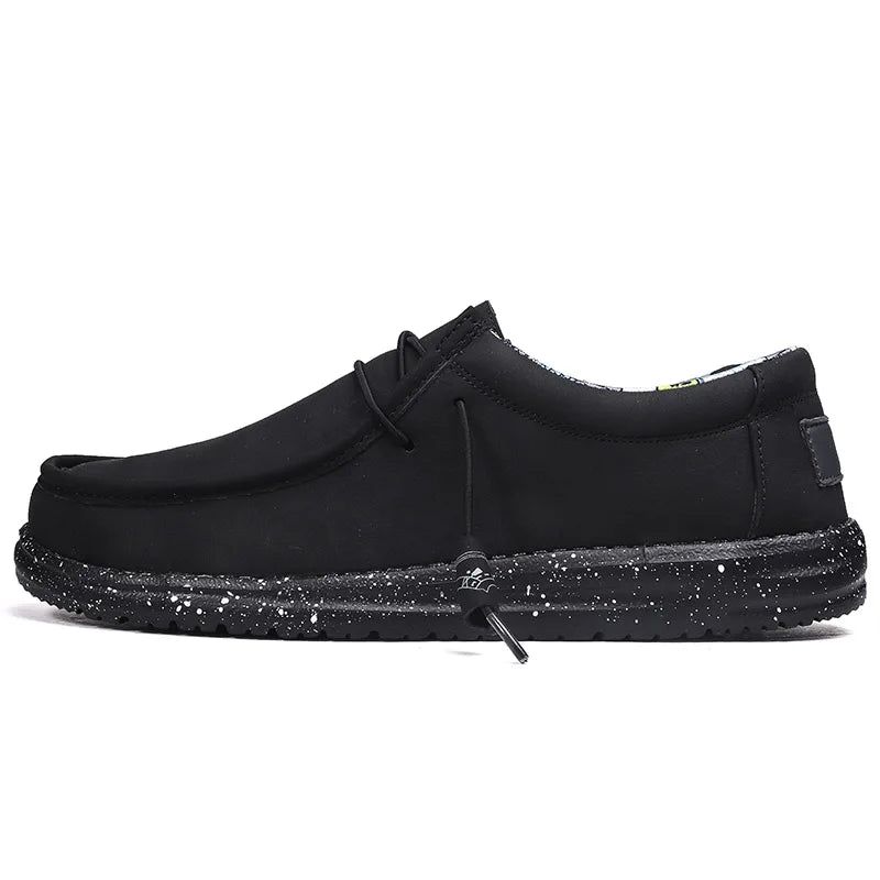 Leren Vrijetijdsschoenen Heren Dude Loafers Streetstyle Herenslip-ons - Grijs