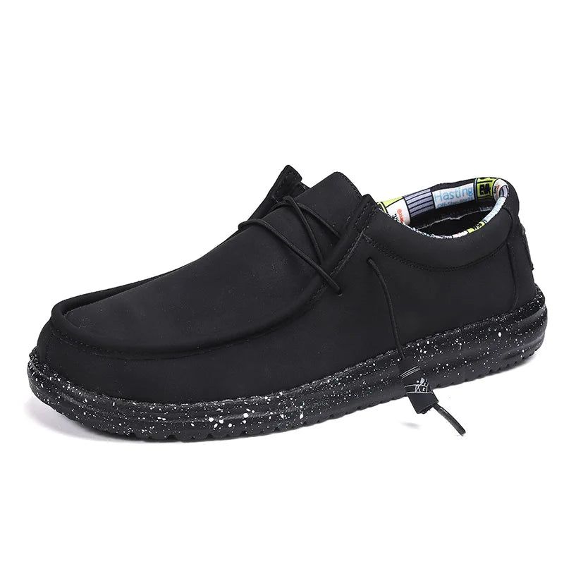 Leren Vrijetijdsschoenen Heren Dude Loafers Streetstyle Herenslip-ons - Grijs