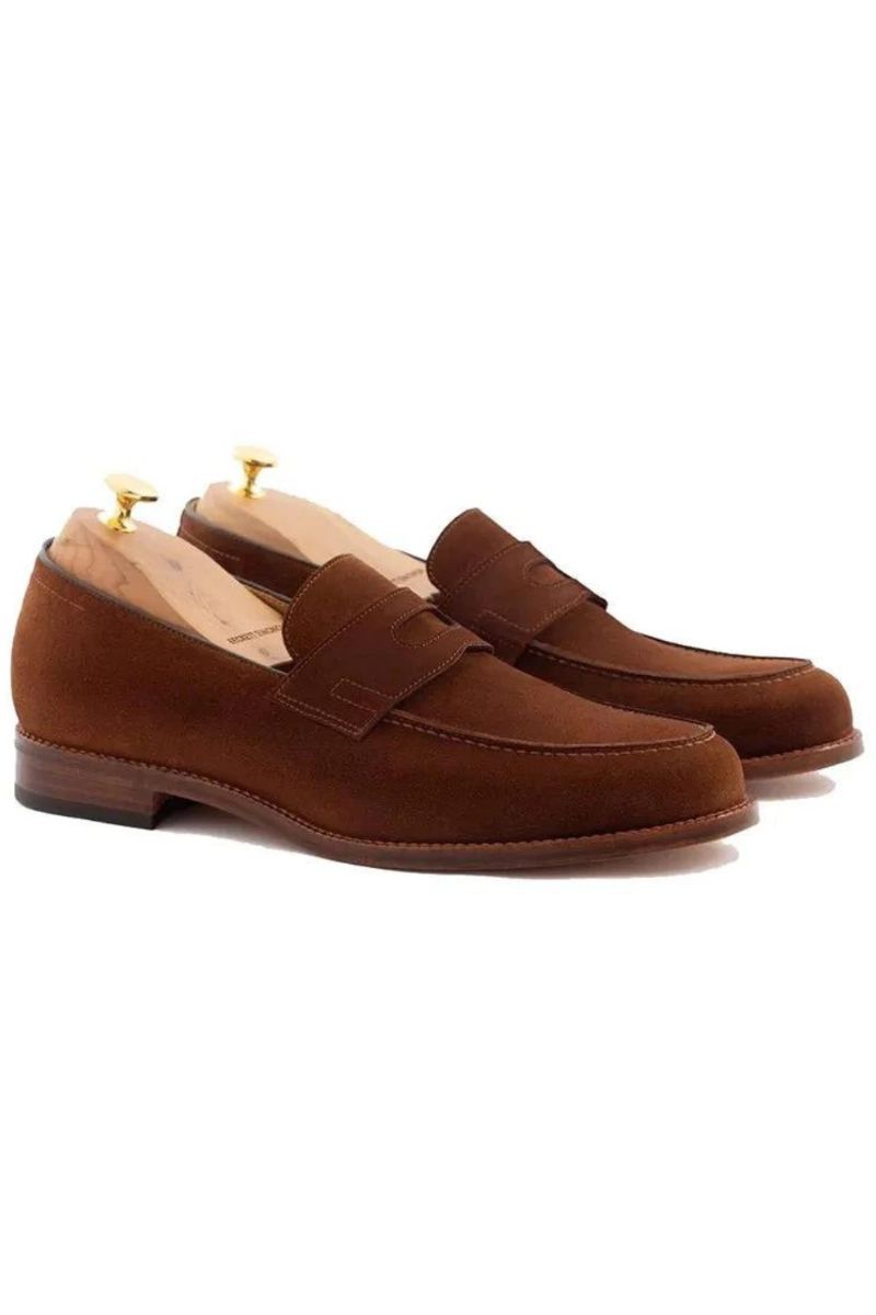 Loafers Solide Zakelijke Schoenen Kantoorfeest Origineel Echt Leer Beste Designer Handgemaakte Voor Heren