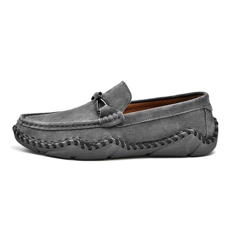 Luxe Merk Comfort Heren Loafers Lederen Flats Schoenen Causaal - Kaki