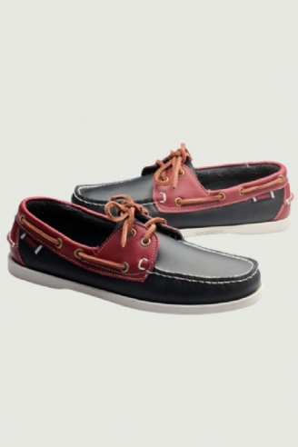 Mannen Casual Schoenen Mode Lederen Docksides Bootschoenen Britse Stijl Lace Up Loafers Ademend Handgemaakt