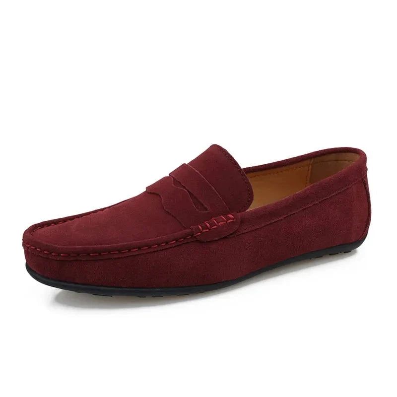 Mannen Kwasten Loafers Split Leer Ademend Zwarte Schoenen Zachte Outdoor Casual Zomer Muilezels Jurk Sandalen Flats - Rood