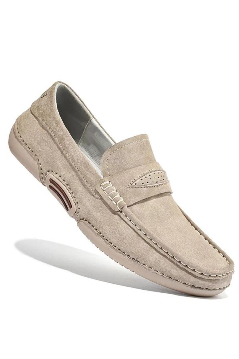 Zomer Heren Casual Schoenen Luxe Lederen Loafers Ademend Instapper Italiaanse Stijl