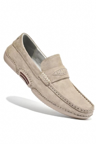 Zomer Heren Casual Schoenen Luxe Lederen Loafers Ademend Instapper Italiaanse Stijl