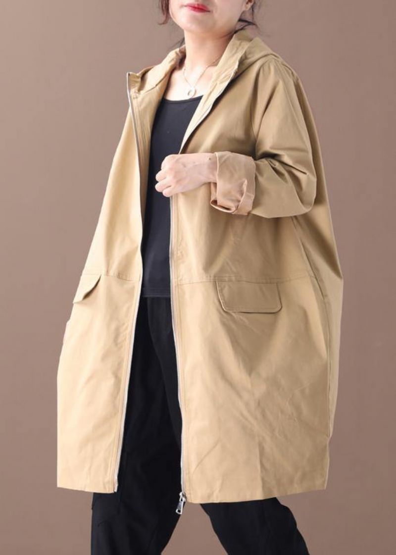 Dames Kaki Mode Trenchcoat Work Herfstjas Met Ritssluiting En - Dames trenchcoats