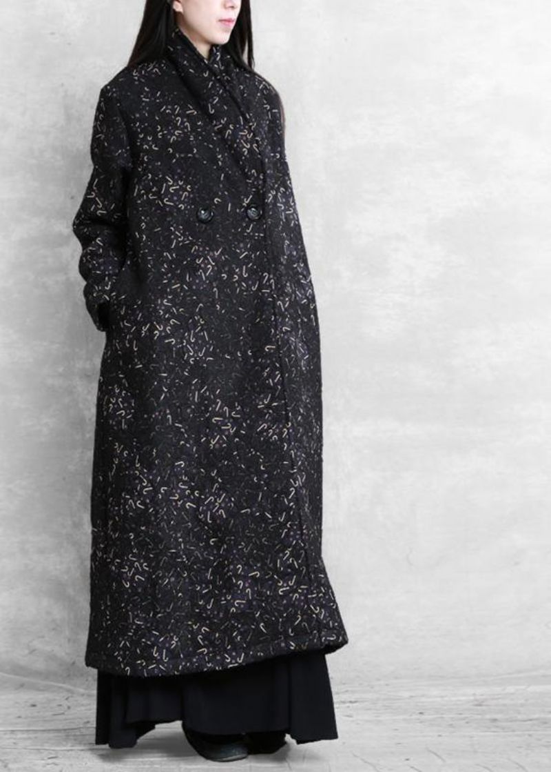 Dames Zwarte Print Grote Maten Kleding Inspiratiezakken Herfstjas - Dames trenchcoats