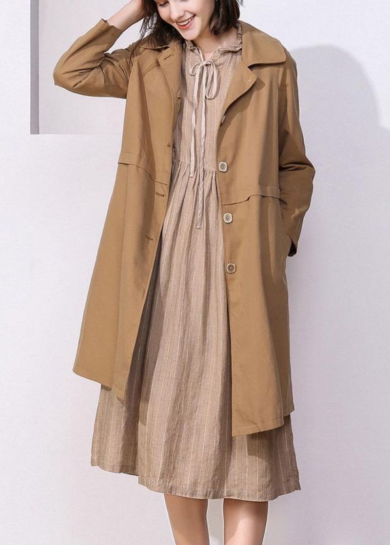 Kaki Fijne Trenchcoat Voor Dames Inspiration Lentejassen Met Lange Mouwen