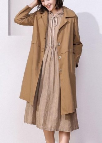 Kaki Fijne Trenchcoat Voor Dames Inspiration Lentejassen Met Lange Mouwen