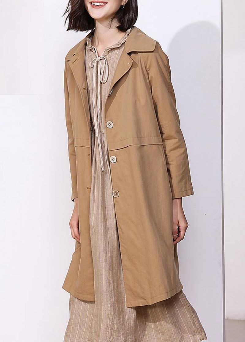 Kaki Fijne Trenchcoat Voor Dames Inspiration Lentejassen Met Lange Mouwen - Dames trenchcoats