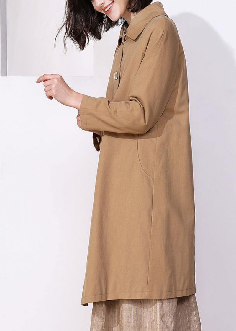 Kaki Fijne Trenchcoat Voor Dames Inspiration Lentejassen Met Lange Mouwen - Dames trenchcoats