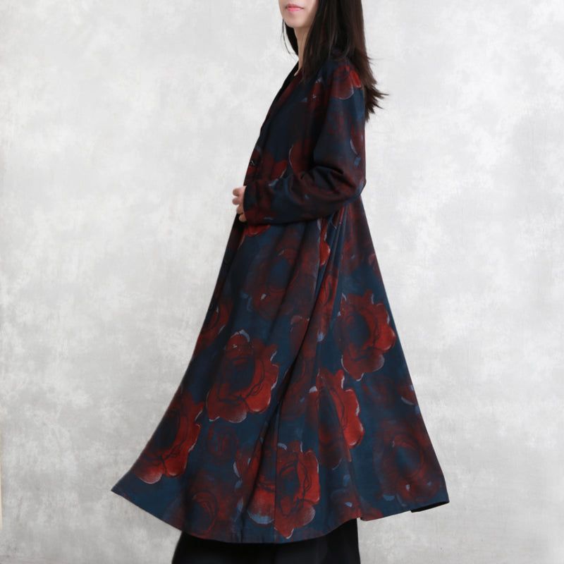 Luxe Katoenmix Met Print. Jas Met Extra Grote Zakken. Modieuze Wijde Trenchcoat Met Lange Mouwen - Dames trenchcoats