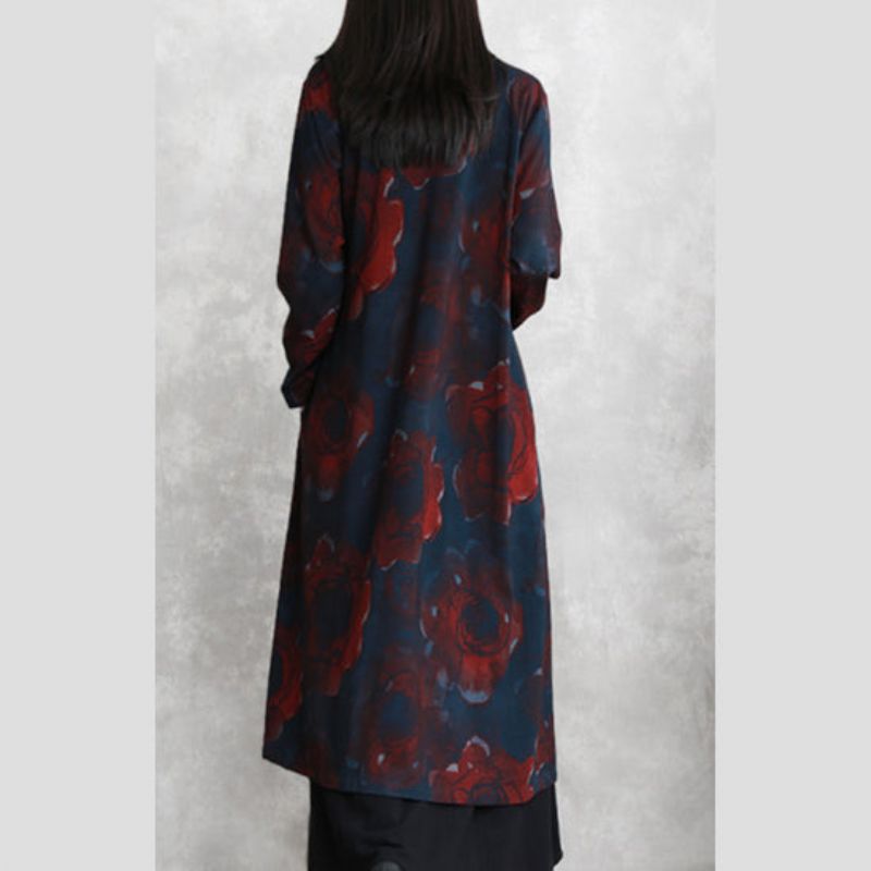 Luxe Katoenmix Met Print. Jas Met Extra Grote Zakken. Modieuze Wijde Trenchcoat Met Lange Mouwen - Dames trenchcoats