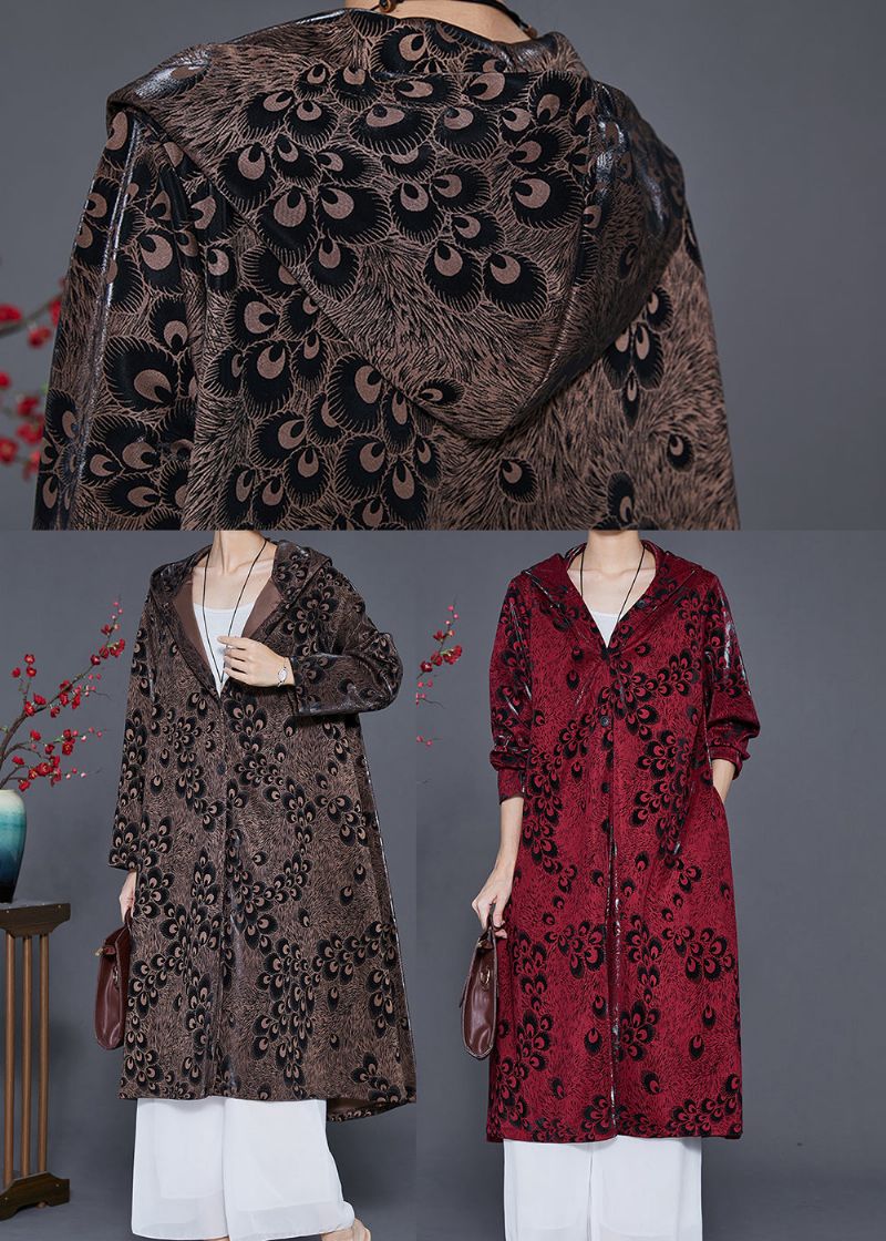 Moerbeiboomprint Spandex Trenchcoats Oversized Lente - Dames trenchcoats