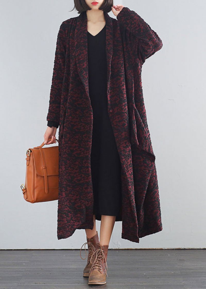 Mulberry V-hals Print Knoop Trenchcoats Herfst - Moerbei