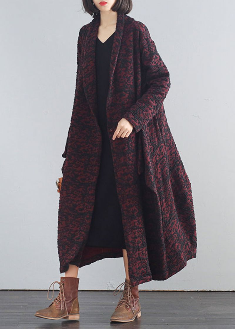 Mulberry V-hals Print Knoop Trenchcoats Herfst - Moerbei