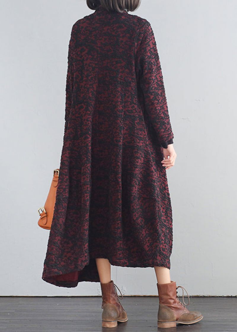 Mulberry V-hals Print Knoop Trenchcoats Herfst - Moerbei